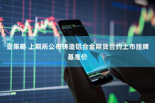 壹策略 上期所公布铸造铝合金期货合约上市挂牌基准价