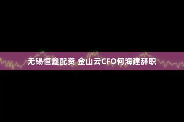 无锡恒鑫配资 金山云CFO何海建辞职
