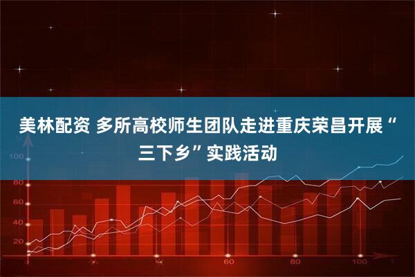 美林配资 多所高校师生团队走进重庆荣昌开展“三下乡”实践活动