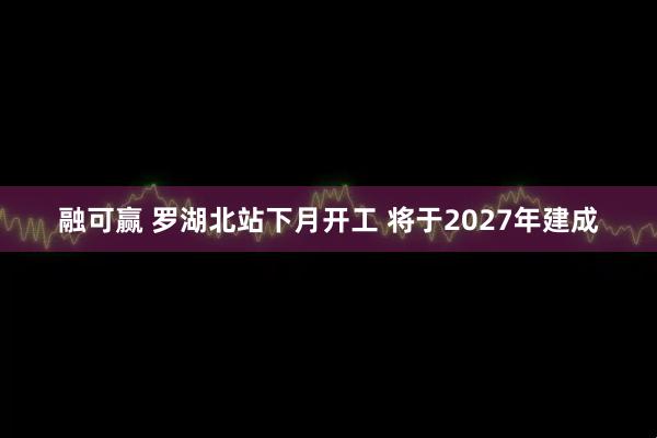 融可赢 罗湖北站下月开工 将于2027年建成